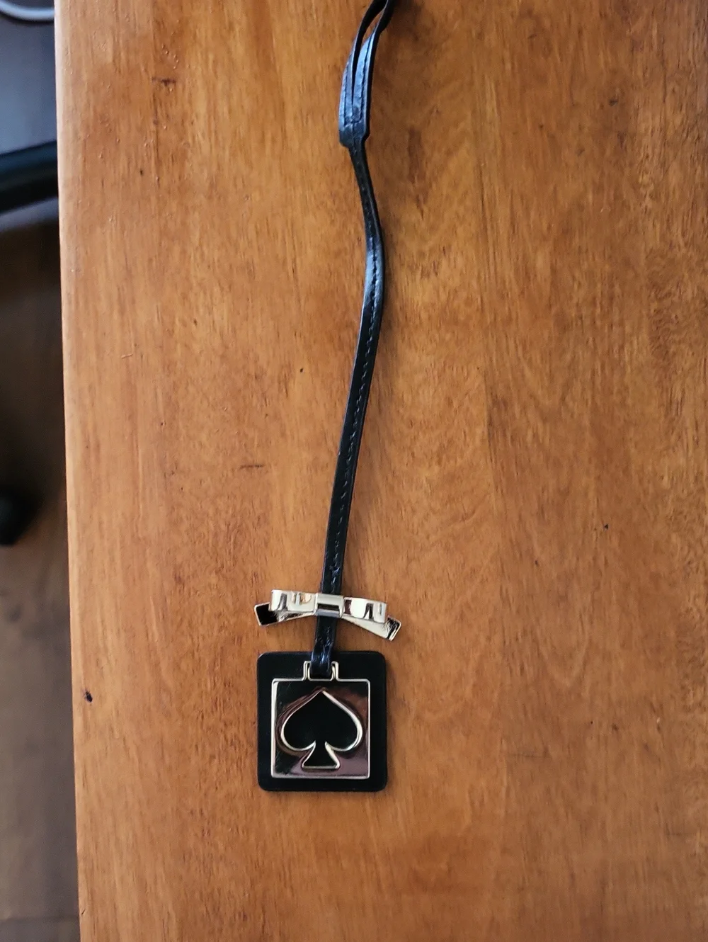 Black Spade Pendant Leather Lanyard - Designer Style